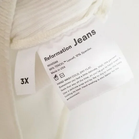 Reformation Rawson Ribbed Bodysuit White Plus Size 3X Short Sleeves Classic $78 - Picture 8 of 16